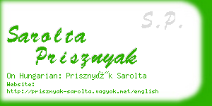 sarolta prisznyak business card